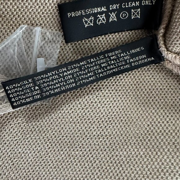 Ralph Lauren Black Label Top Womens Large‎ Silk Blend Metallic Gold TP-3273 - Picture 8 of 8